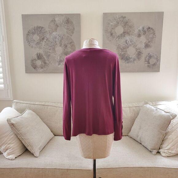La Mode V-Neck Long Sleeve Top sz Medium - Picture 7 of 12